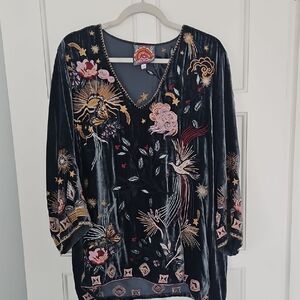 Johnny Was Embroidered Floral Patch in Pink, Yellow and Blues